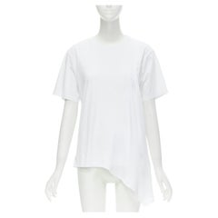 VVB VICTORIA BECKHAM Asymmetrisches T-Shirt aus 100 % Baumwoll-Baumwoll mit Polyestereinsatz S