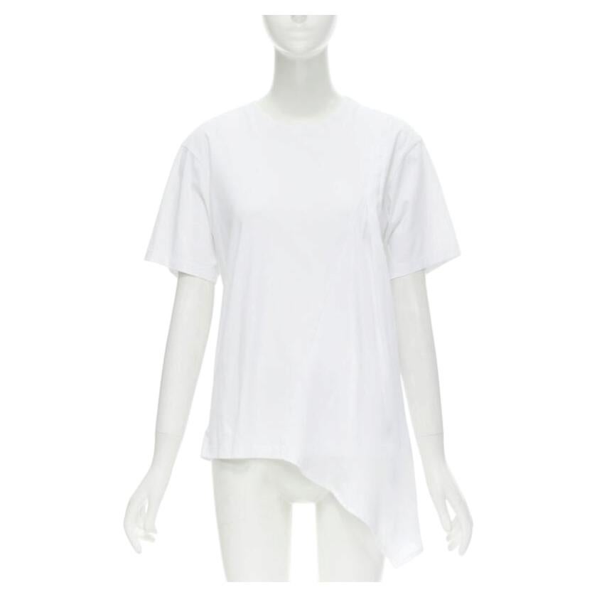 VVB VICTORIA BECKHAM 100% cotton polyester insert asymmetric t-shirt S For Sale