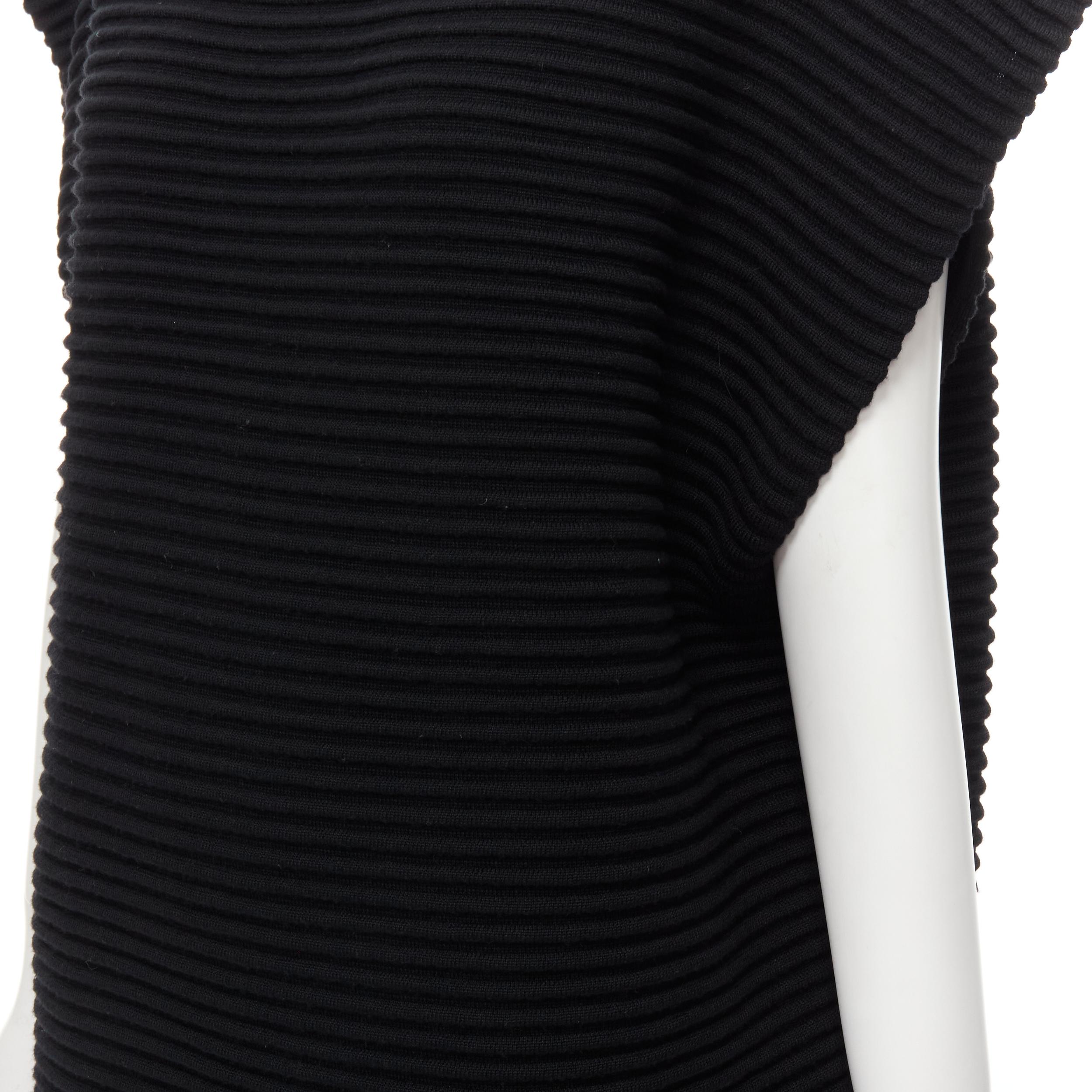 Women's VVB VICTORIA BECKHAM 100% wool black ribbed cap sleeve popover sweater US2 S For Sale