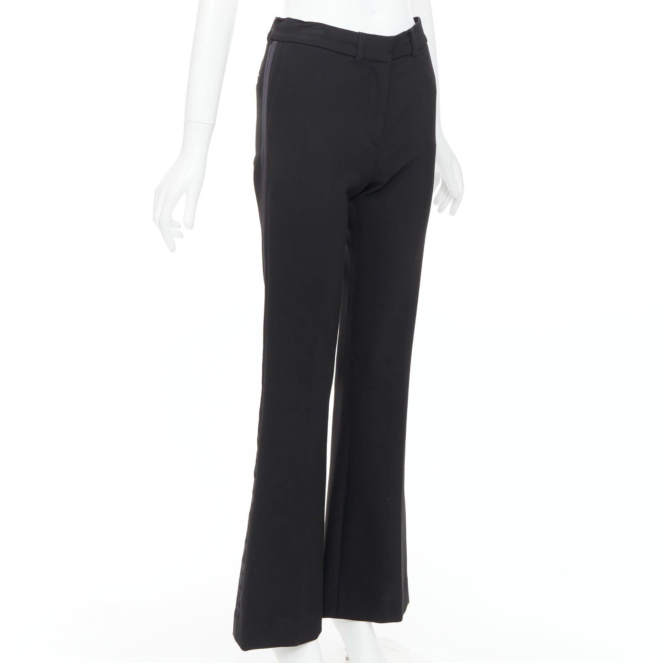 VVB VICTORIA BECKHAM pantalón ancho negro de cintura media UK6 XS Negro en venta