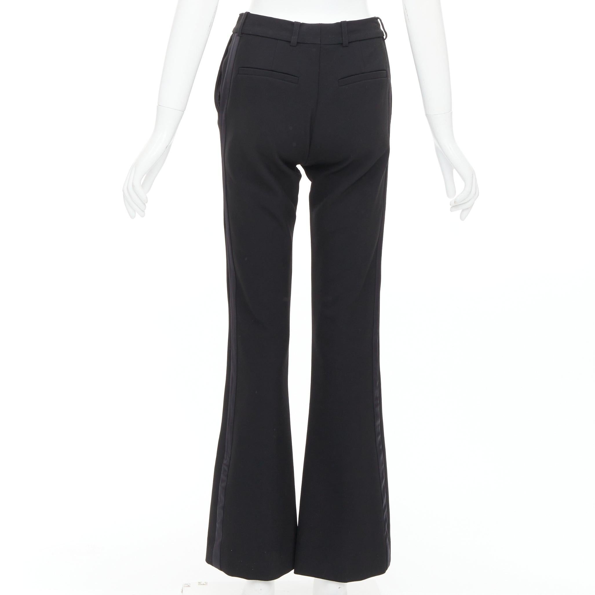 De las mujeres VVB VICTORIA BECKHAM pantalón ancho negro de cintura media UK6 XS en venta