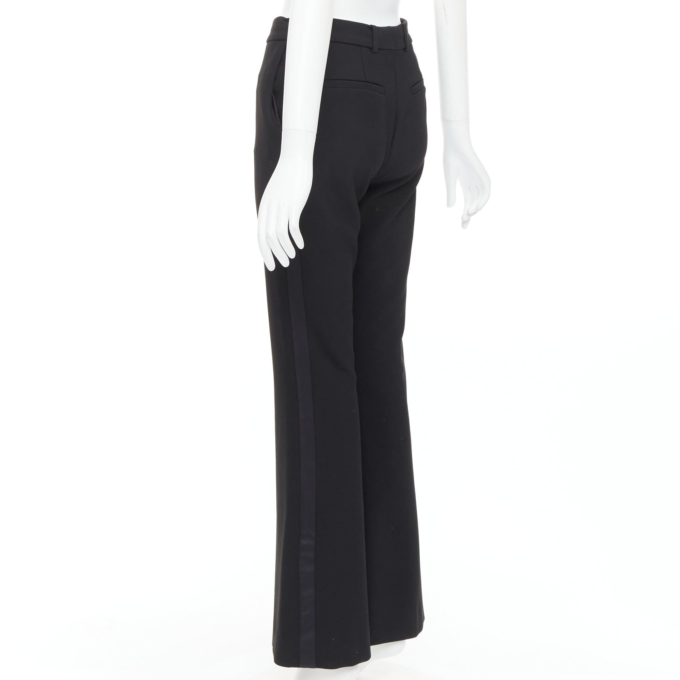 VVB VICTORIA BECKHAM pantalón ancho negro de cintura media UK6 XS en venta 1
