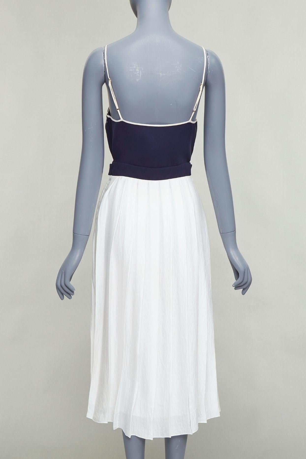 De las mujeres VVB VICTORIA BECKHAM vestido midi de tirantes con pliegues abotonados en blanco marino en venta