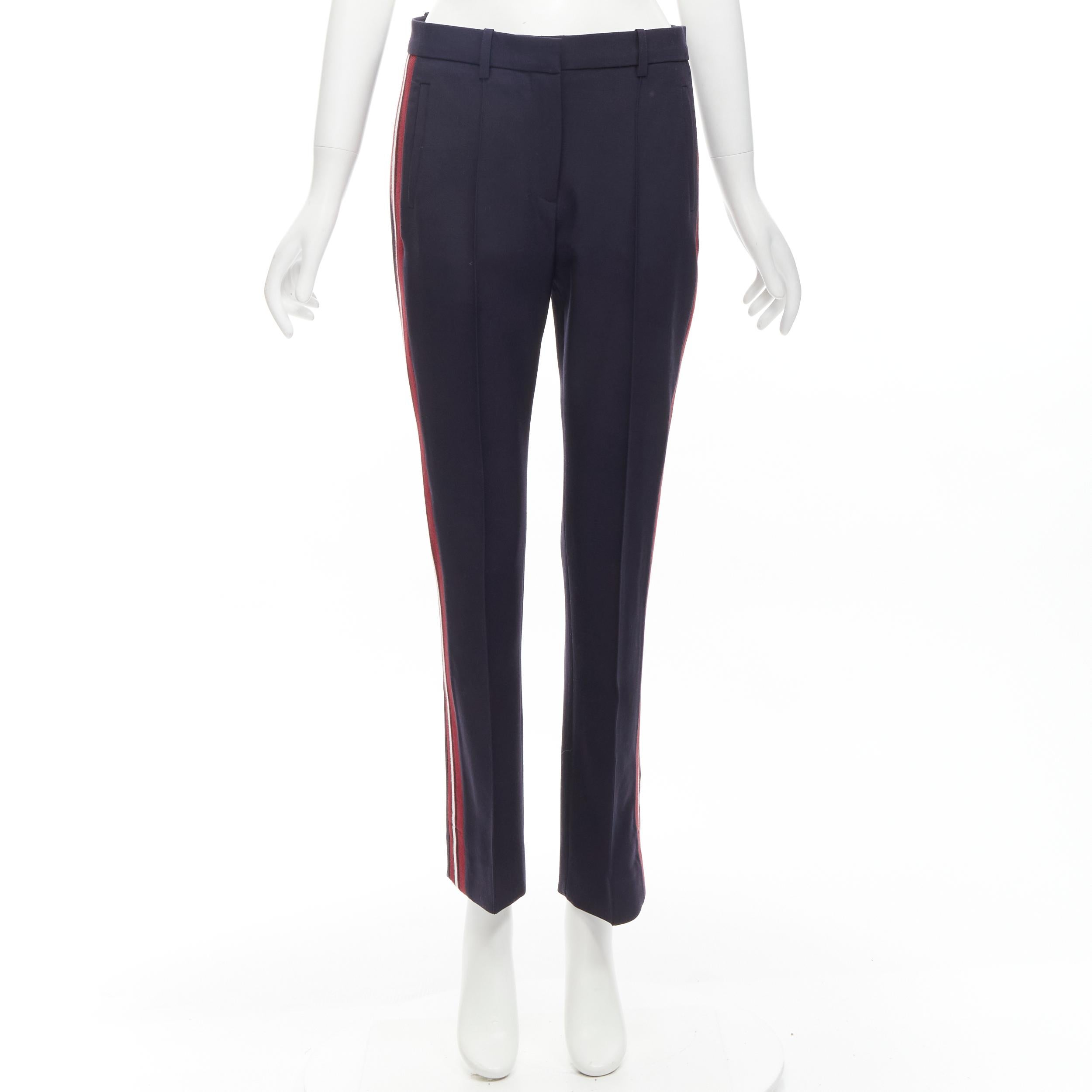 VVB VICTORIA BECKHAM - Pantalon à bordure en laine à rayures rouges GB8 S en vente 6
