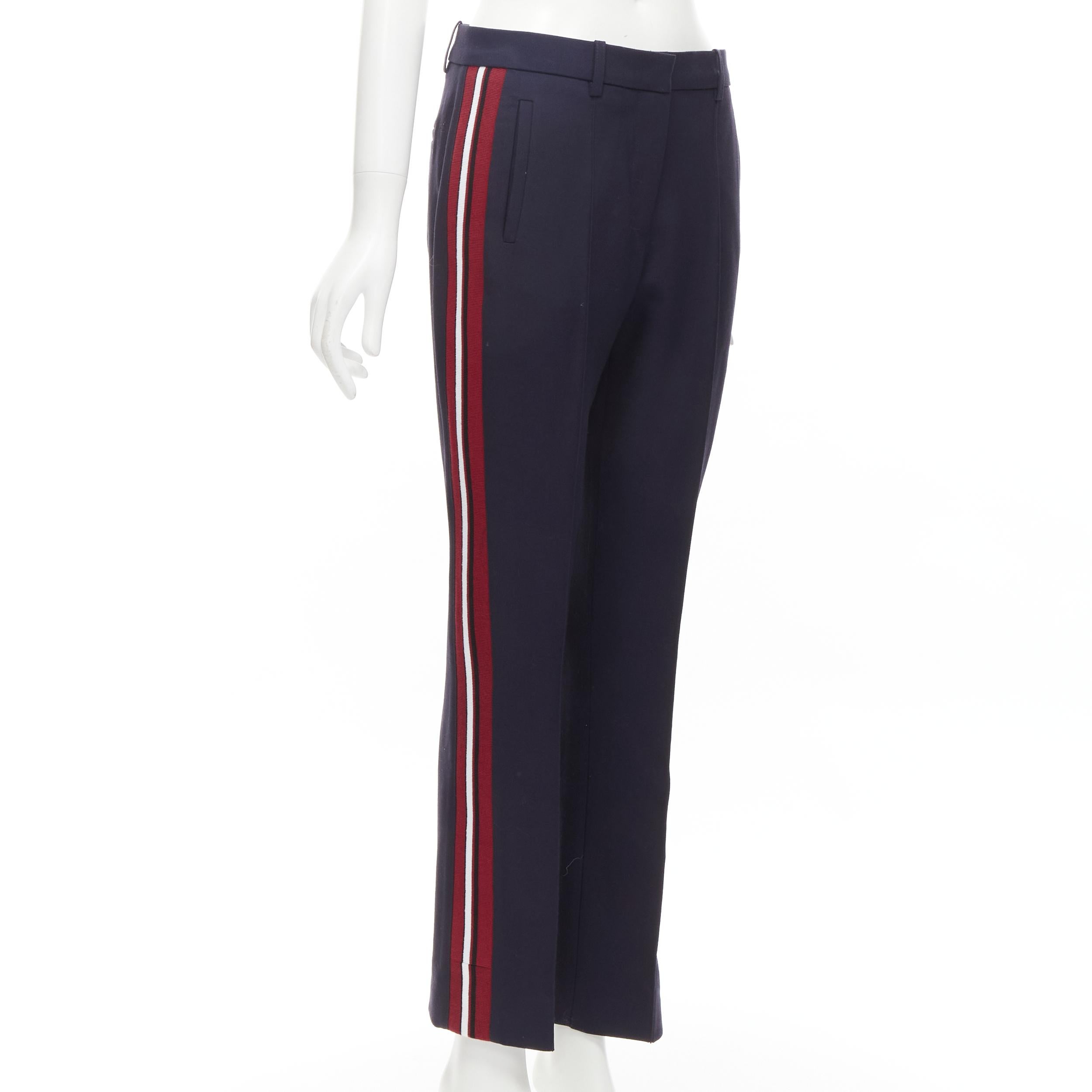 VVB VICTORIA BECKHAM navy wool red stripe web trim trouseres UK8 S
Brand: VVB Victoria Beckham
Extra Detail: 4-pocket design. Web trim down side of leg.

CONDITION:
Condition: Excellent, this item was pre-owned and is in excellent condition.