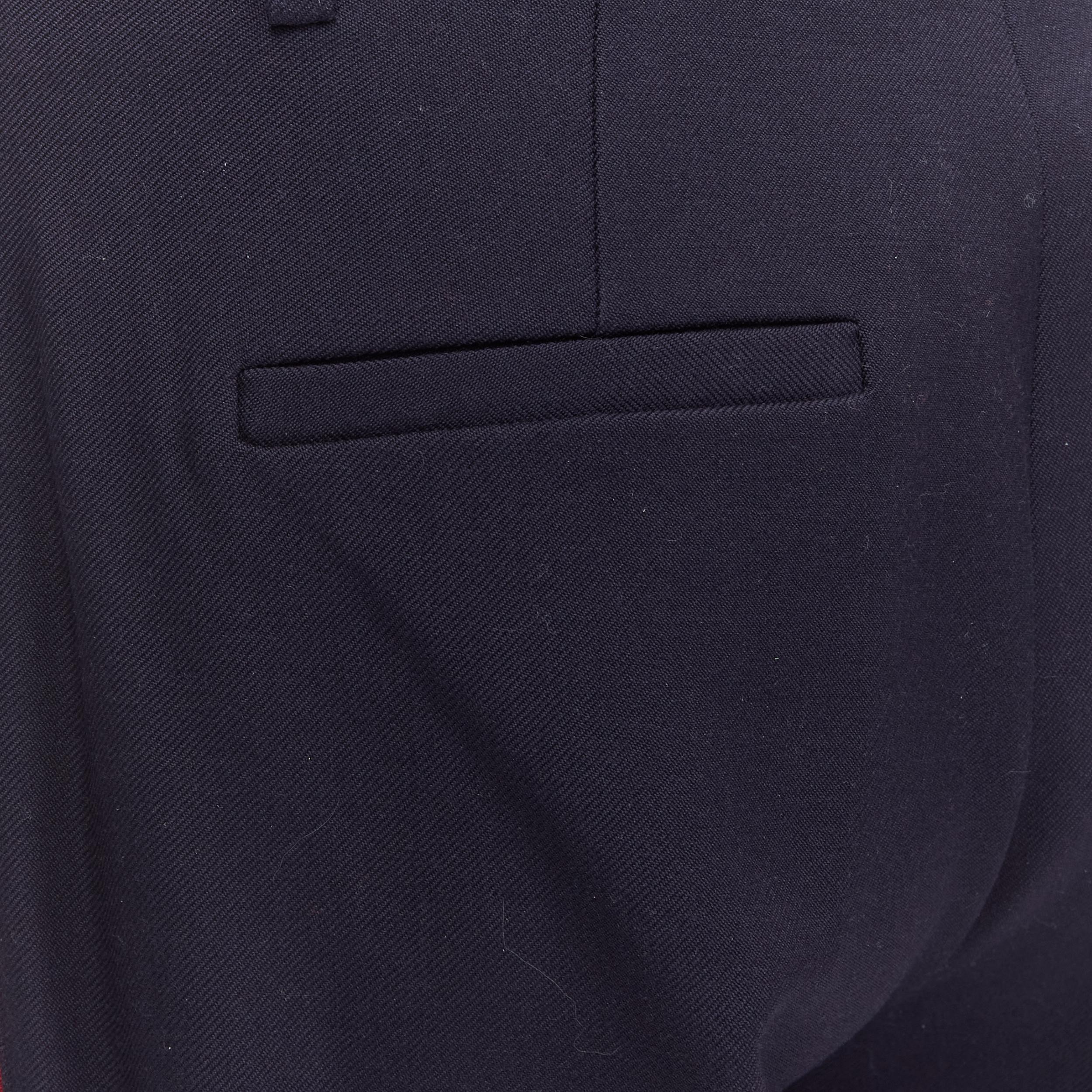 VVB VICTORIA BECKHAM - Pantalon à bordure en laine à rayures rouges GB8 S en vente 4