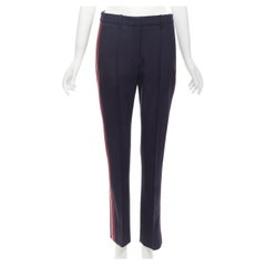 VVB VICTORIA BECKHAM - Pantalon à bordure en laine à rayures rouges GB8 S