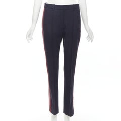 VVB VICTORIA BECKHAM - Pantalon à bordure en laine à rayures rouges GB8 S