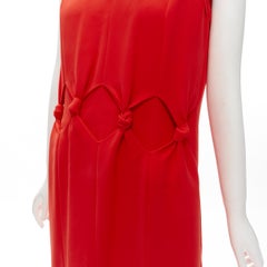 VVB VICTORIA BECKHAM Rotes Cocktailkleid aus Polyester-Crêpe mit Knotendetail UK8 S