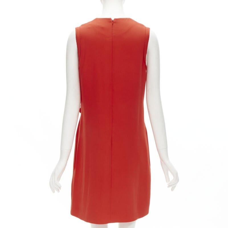 De las mujeres VVB VICTORIA BECKHAM vestido de cóctel rojo de crepé de poliéster con detalle de nudo UK8 S en venta