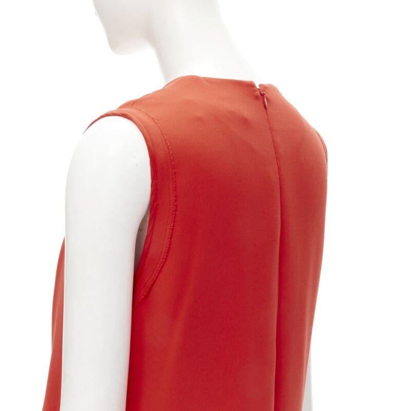 VVB VICTORIA BECKHAM red polyester crepe knot detail cocktail dress UK8 S For Sale 3