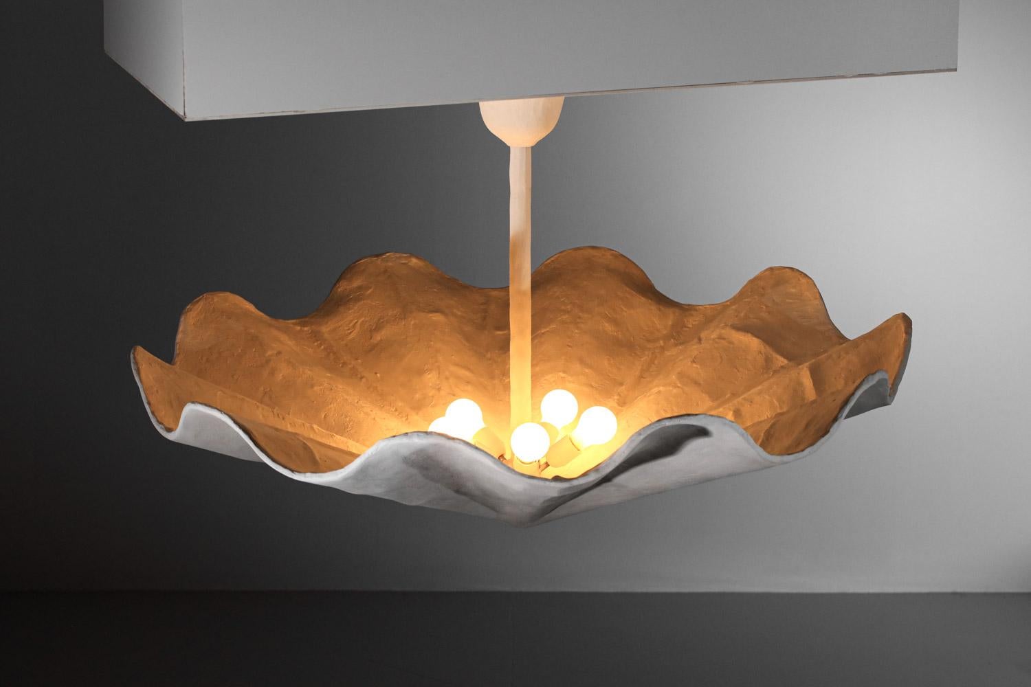 vSospensione moderna a soffitto in gesso di grandi dimensioni nello stile di Diego Giacometti in vendita 4