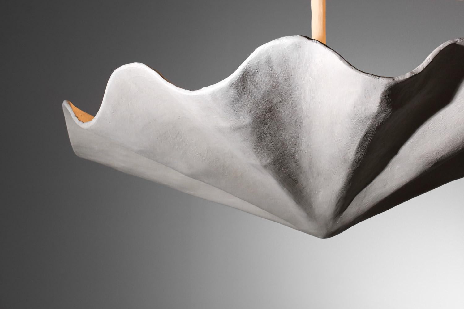 Fatto a mano vSospensione moderna a soffitto in gesso di grandi dimensioni nello stile di Diego Giacometti in vendita