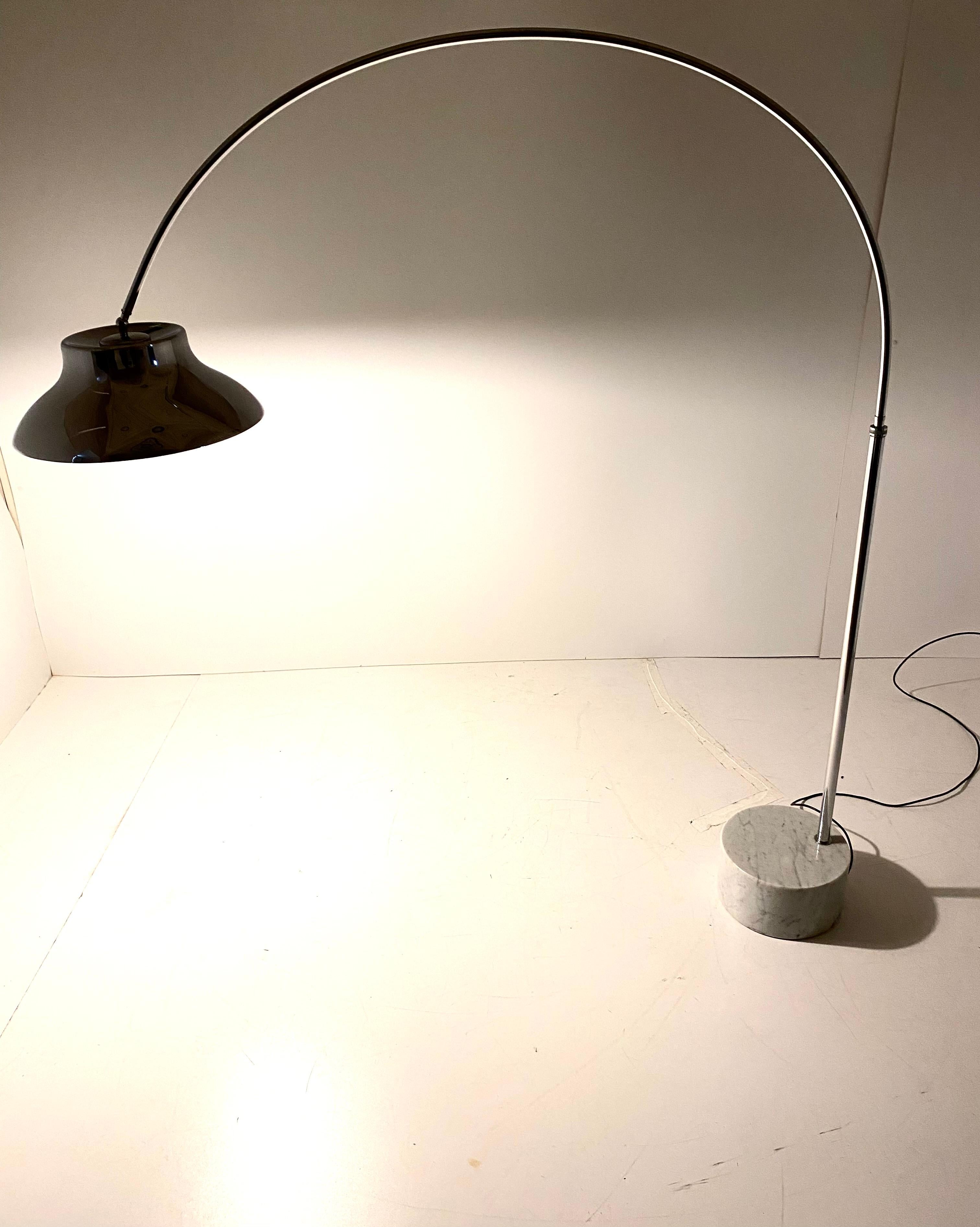 Vintage chromed arc floor lamp, Italy, 1960s For Sale at 1stDibs