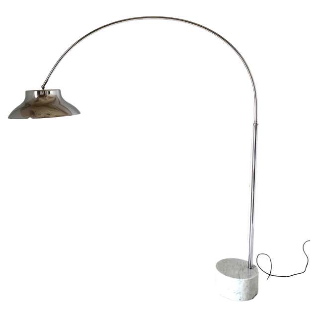 Italian Midcentury chrome Arc Lamp with Marble Base, 1960s For Sale at ...