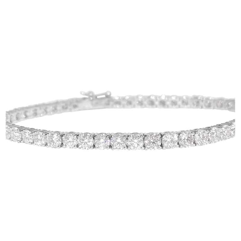 10.47 Carat Cushion cut Sapphire and Diamond Bracelet in 14K White Gold ...
