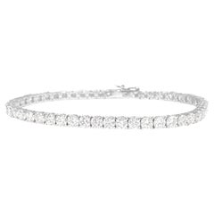 Bracciale tennis con diamanti VVS da 9,10 carati in oro bianco 14K