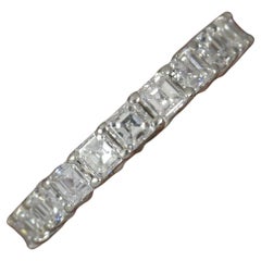 Antique VVS1 F 3.14ct Carre Cut Diamond and Platinum Full Eternity Stack Ring