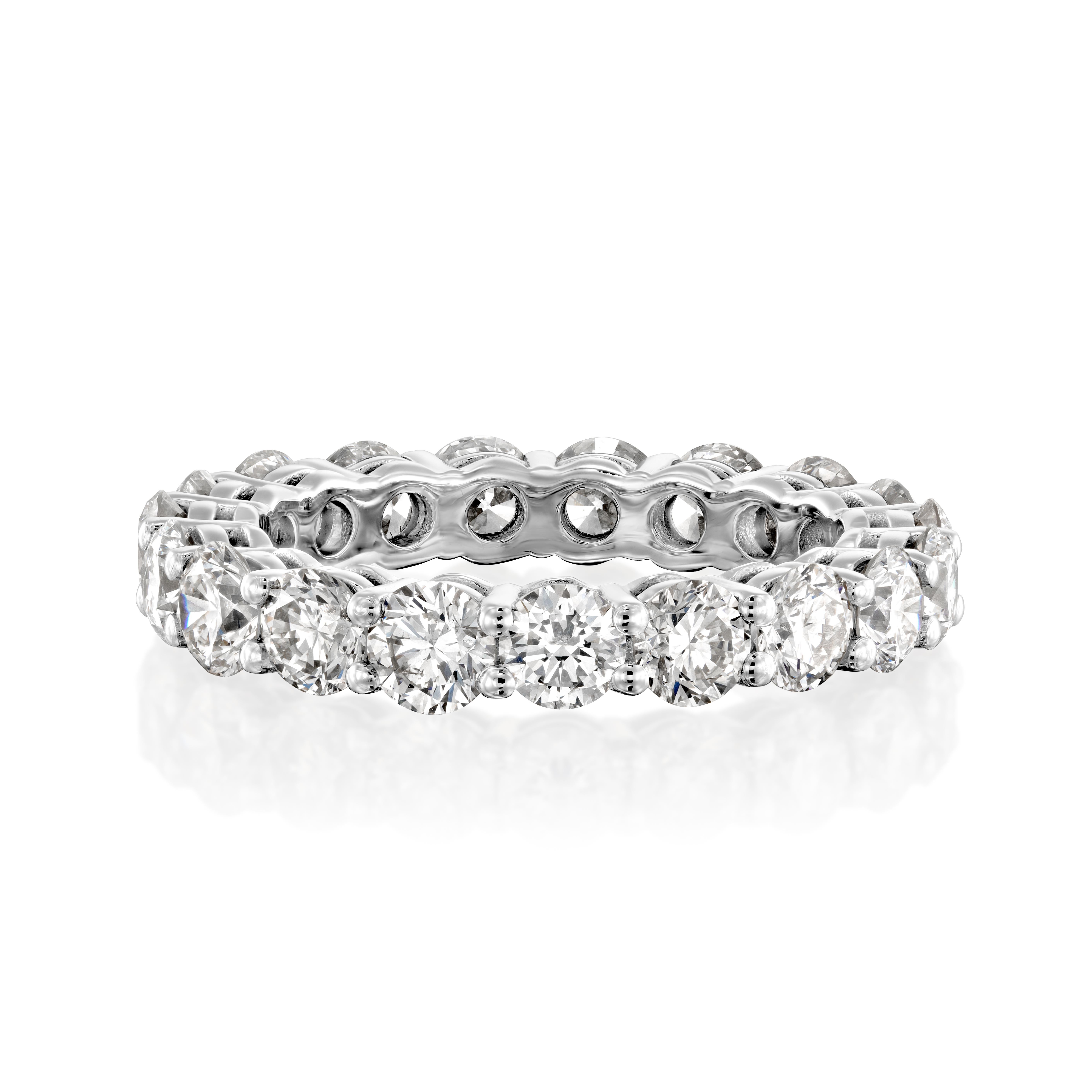 Art Deco VVS1-VS2 Top Quality 3.33 Carat Eternity Diamonds Ring
