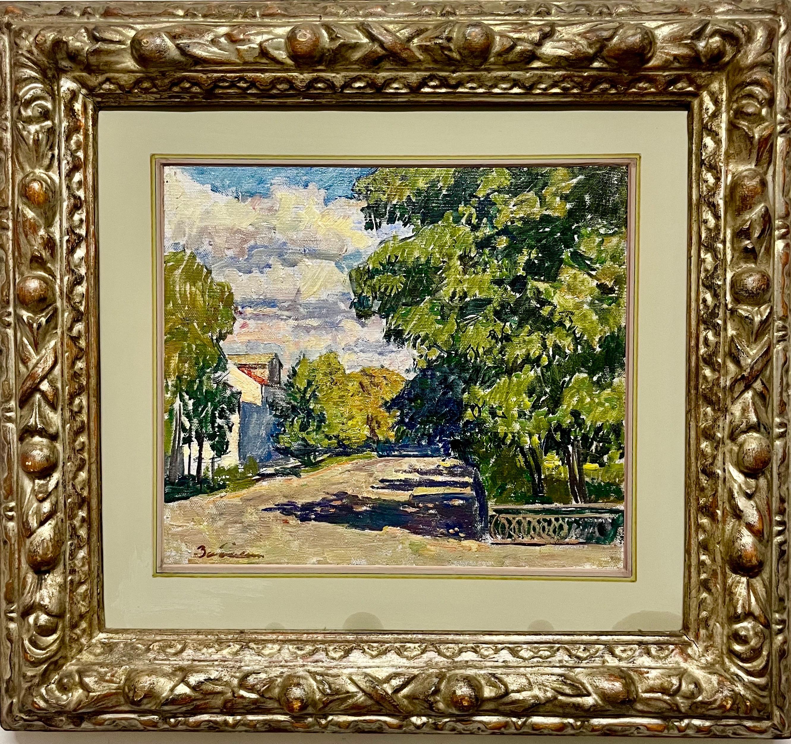 Vyacheslav Zabelin Landscape Painting - "Sunny day"  Landscape  oil  cm. 40 x 39   1970