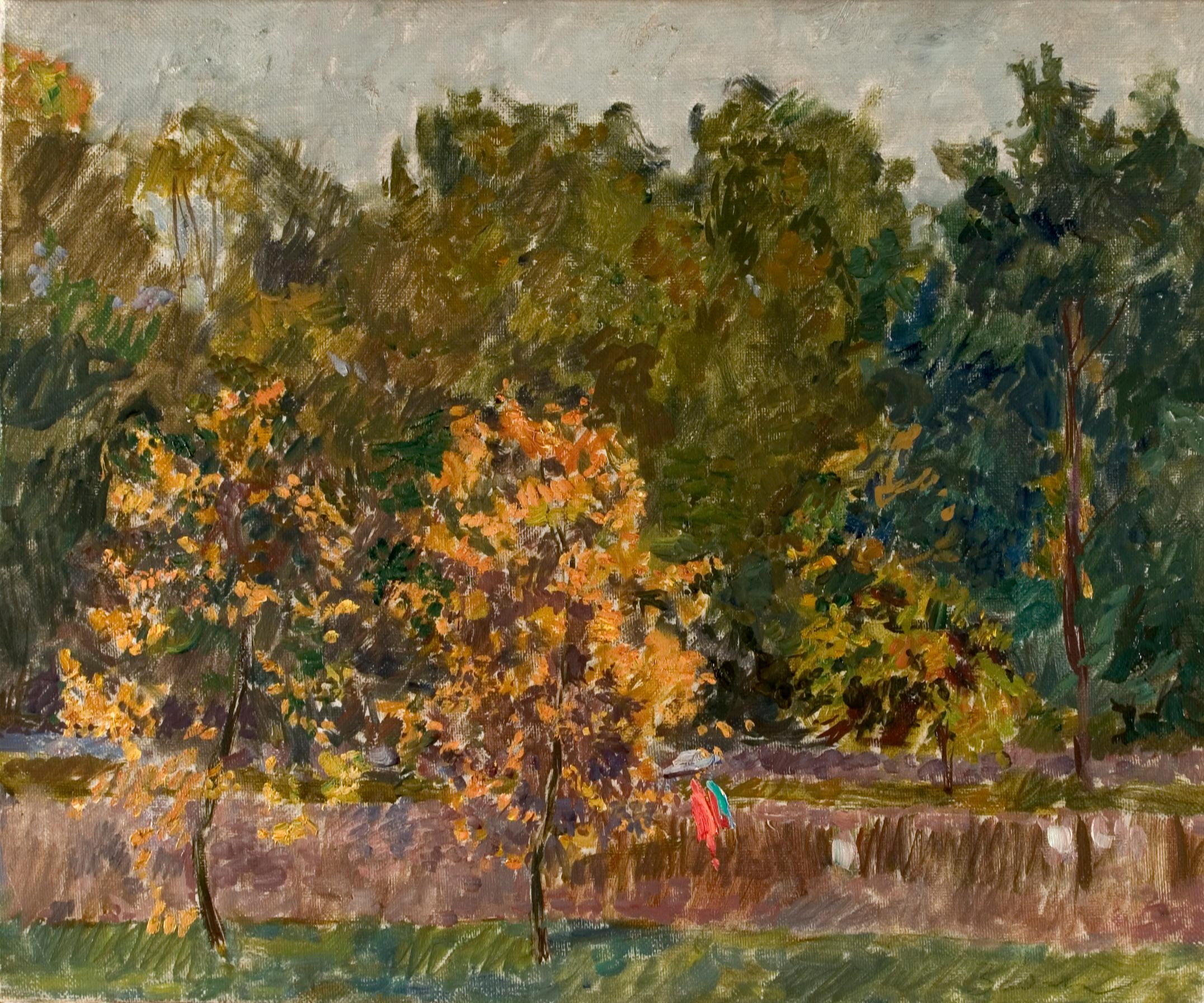 Vyacheslav Zabelin (1935- 2001) Considered a living master during his lifetime in Moscow, painted Autumn in 1998. Zabelin had already 300 paintings in museum collections throughout the world at the time of his death. A Surikov professor and an
