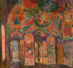 Vyacheslav Zabelin, "Church Interior", 25.63in x 27.50in, Oil on Linen