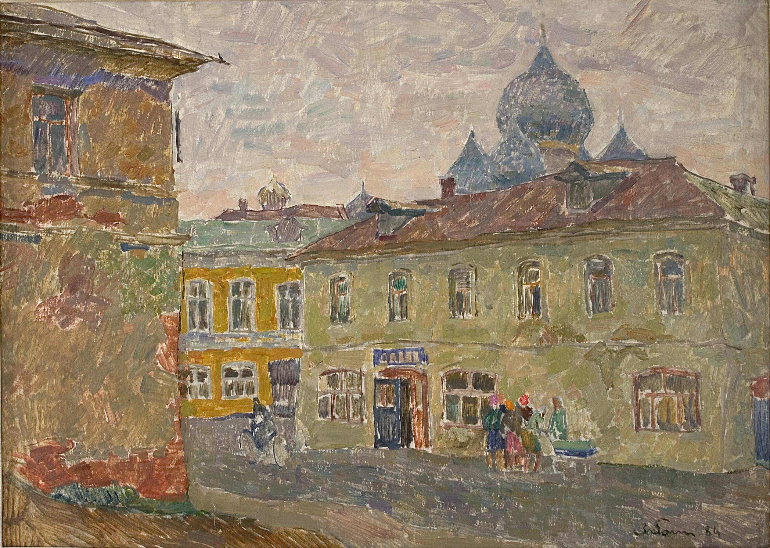 Vyacheslav Zabelin (1935- 2001) Considered a living master during his lifetime in Moscow, painted Gray Day in 1990. Zabelin had already 300 paintings in museum collections throughout the world at the time of his death. A Surikov professor and an