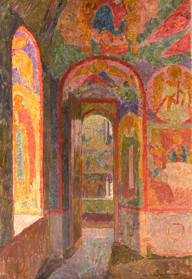 Vyacheslav Zabelin, "Interior of Church of Resurrection", 28.25in x 19.50in, Oil - Painting by Vyacheslav Zabelin
