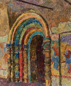 Vyacheslav Zabelin, "Portal of St. John in Rostov", 23.50in x 19.50in, Oil paint