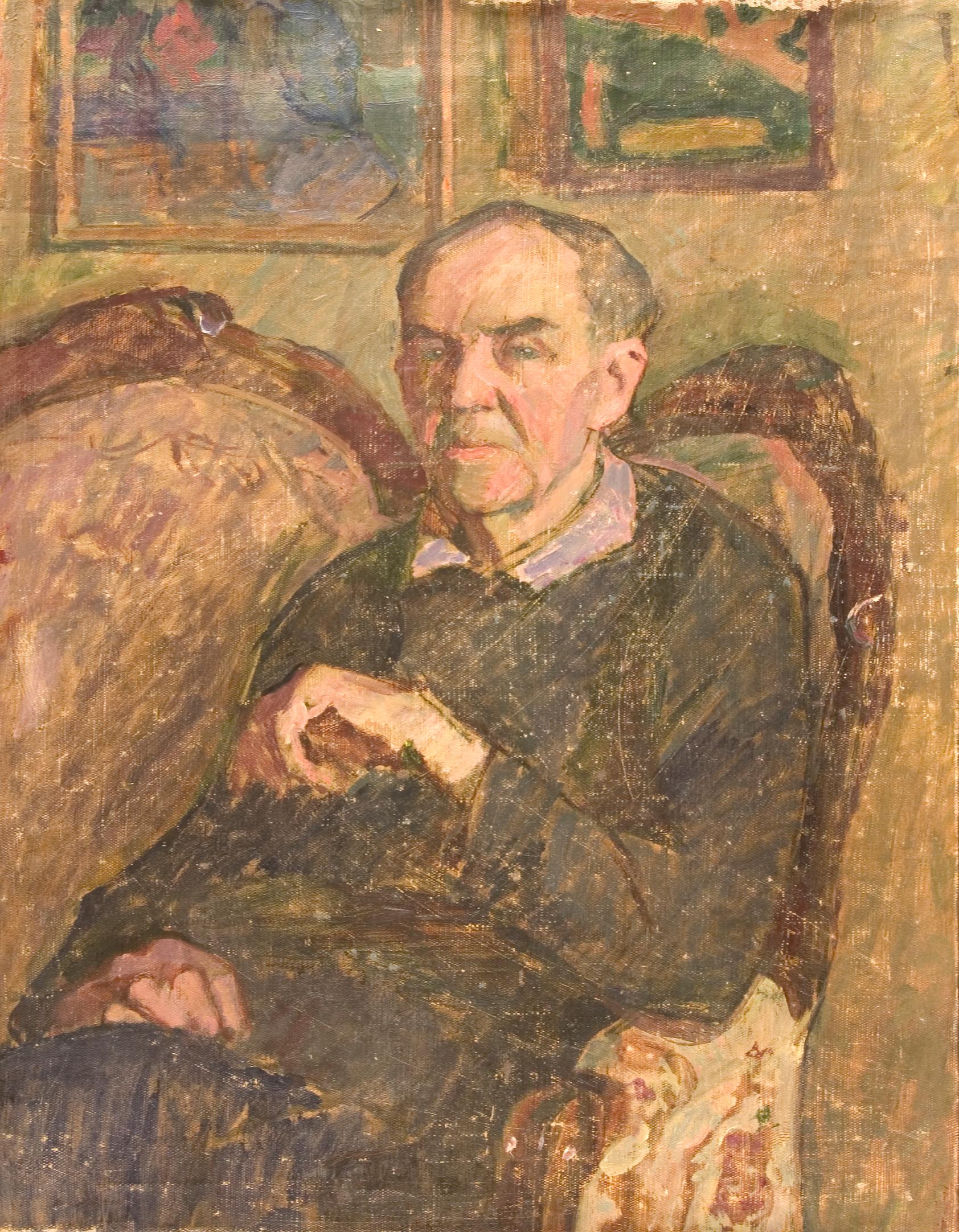 Vyacheslav Zabelin (1935- 2001) Considered a living master during his lifetime in Moscow, painted Portrait of a Man (Artist's Father) in 1960. Zabelin had already 300 paintings in museum collections throughout the world at the time of his death. A