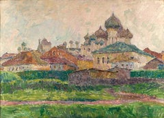 Retro Vyacheslav Zabelin, "Rostov", 27.38in x 19.50in, Oil on canvas