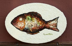Fried Fish, Painting, Oil on Canvas