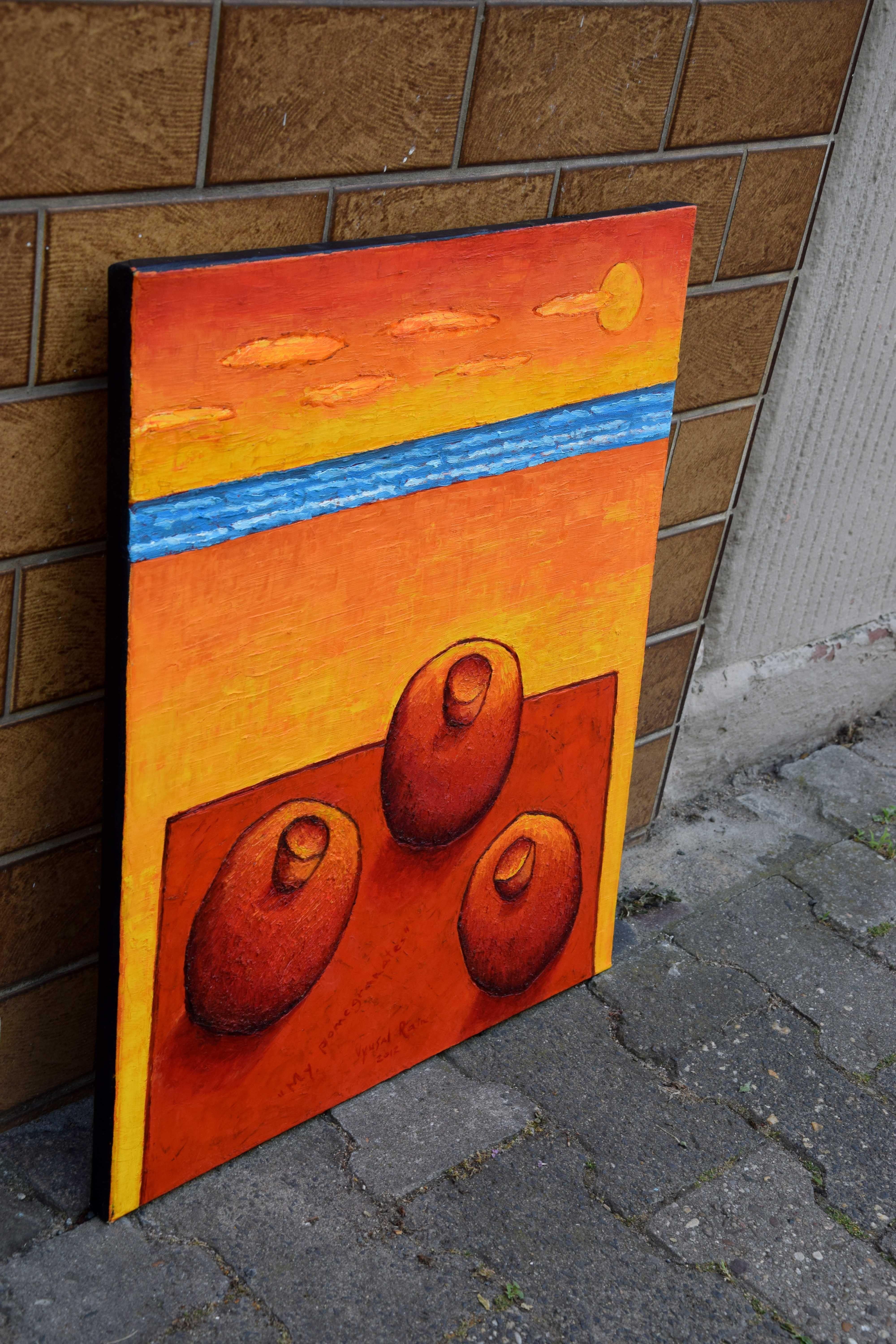 My pomegranates, Painting, Oil on Canvas For Sale 1