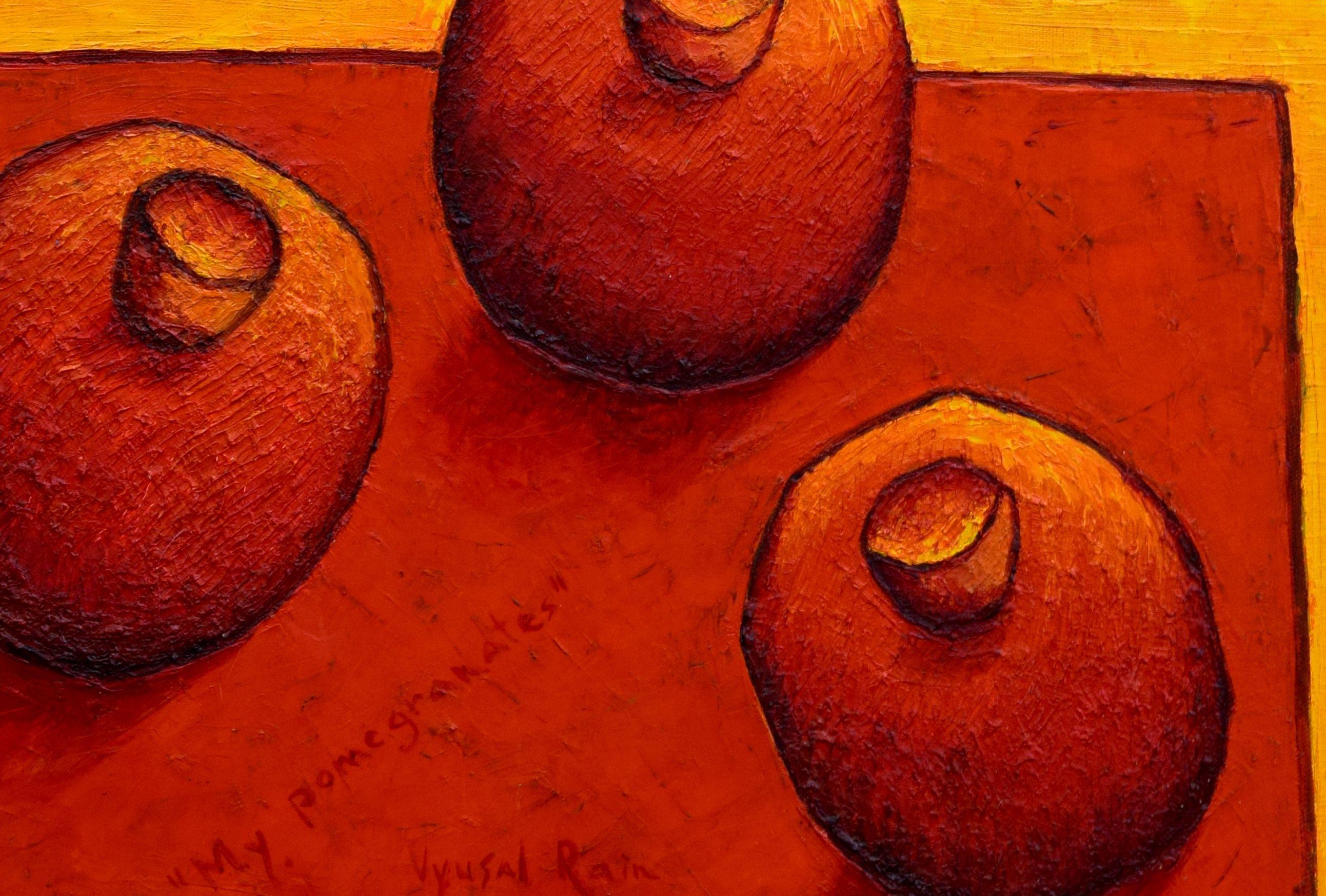 My pomegranates, Painting, Oil on Canvas For Sale 2