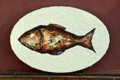 Pesce arrosto. Ben fatto, Pittura, Olio su tela