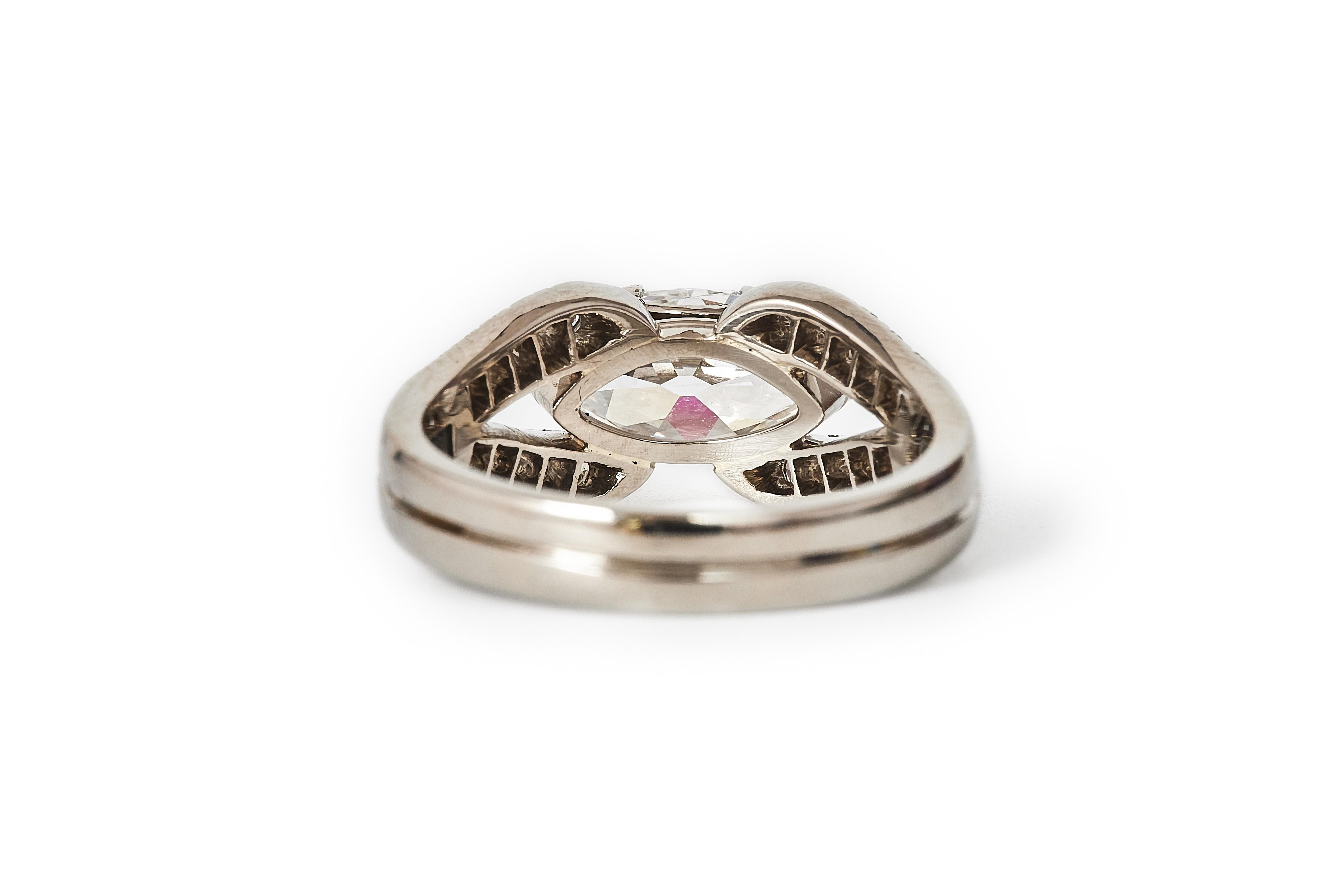 W. A. Bolin, diamante vecchio taglio marquise di circa 1,50 ct, Stoccolma 1943. in vendita 5