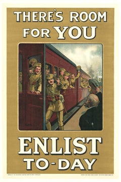 Original There's Room For You ENLIST TO-DAY Antique poster
