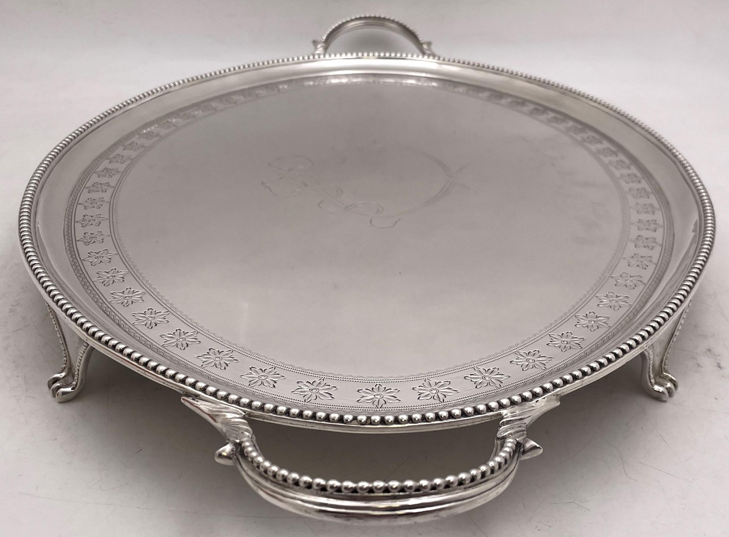 W. Abdy Bandeja / Ensaladera inglesa de dos asas de plata de ley de 1788 Georgiano en venta