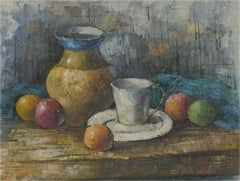 W. Adams - Contemporary Oil, Still Life with Teacup