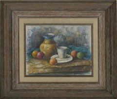 W. Adams - Contemporary Oil, Still Life with Teacup