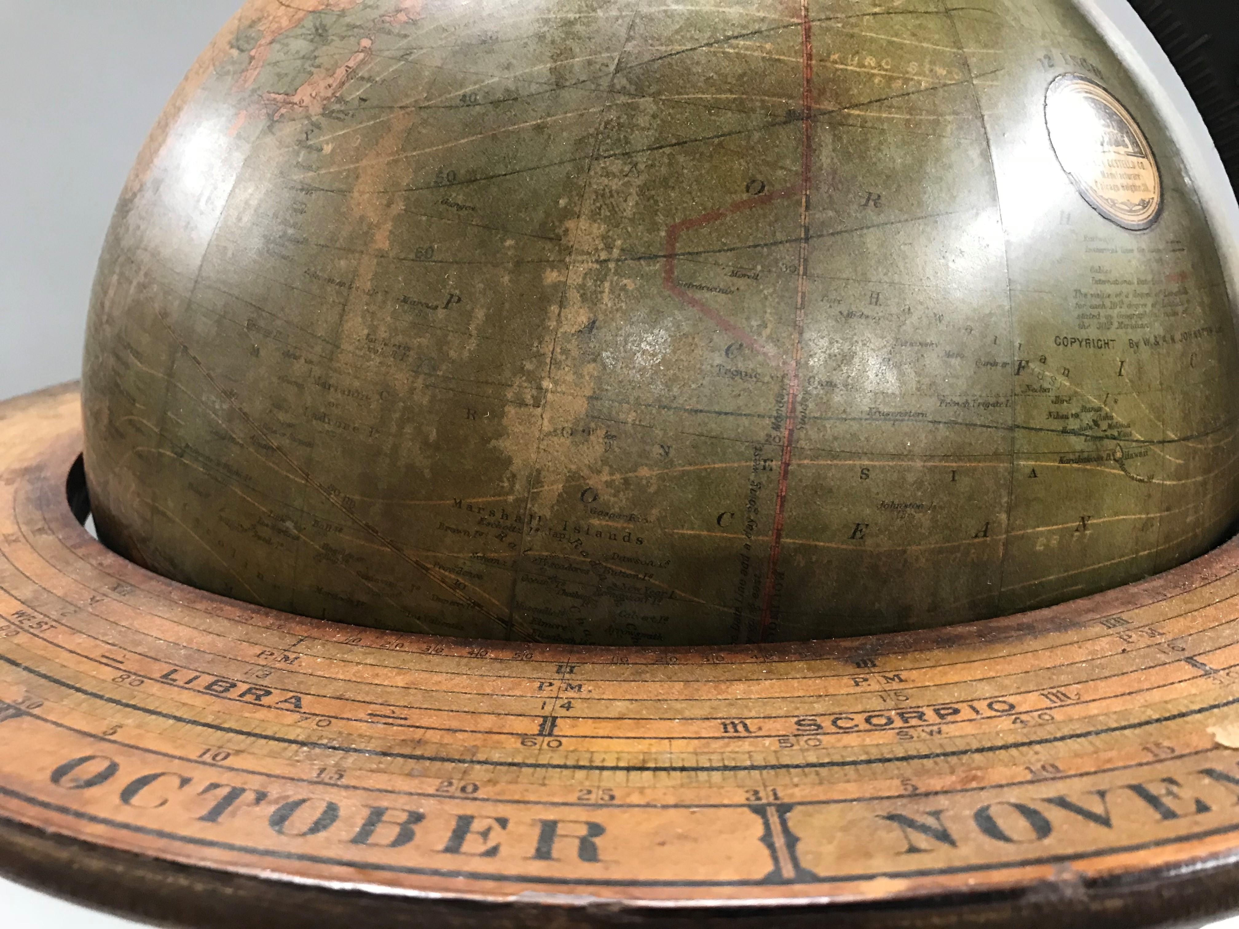 W. & A.K. Johnston Terrestrial Globe by Weber Costello 2