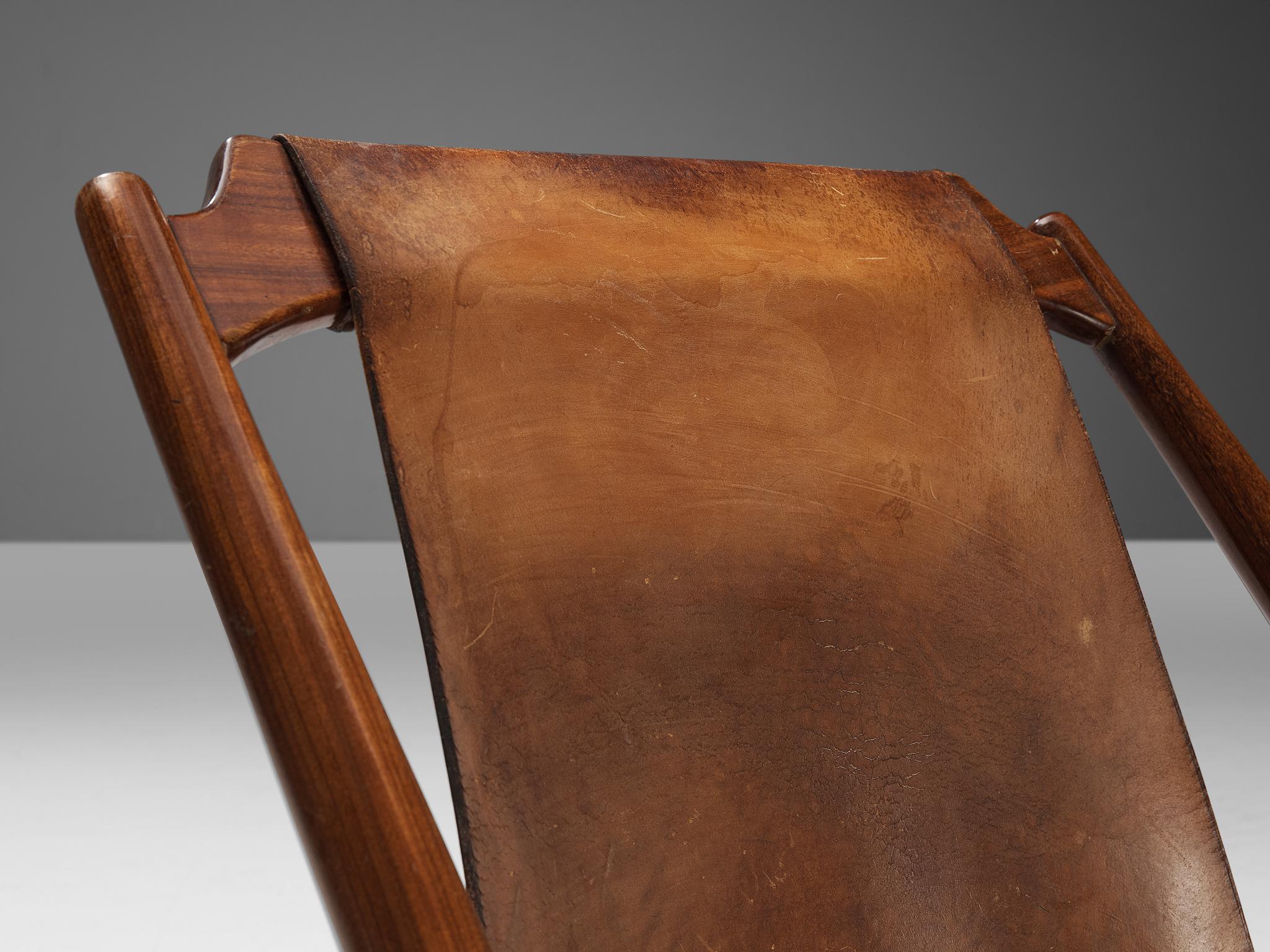W. Andersag Lounge Chair in Patinated Leather and Wood 1