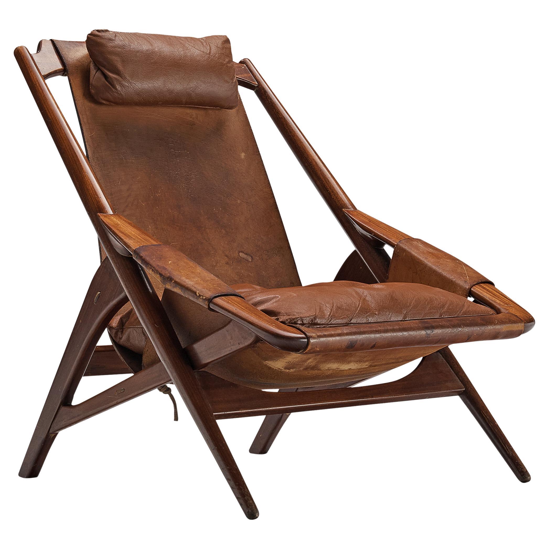 W. Andersag Lounge Chair in Patinated Leather and Teak 
