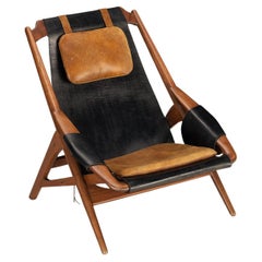 W. Andersag Lounge Chair in pelle patinata e teak