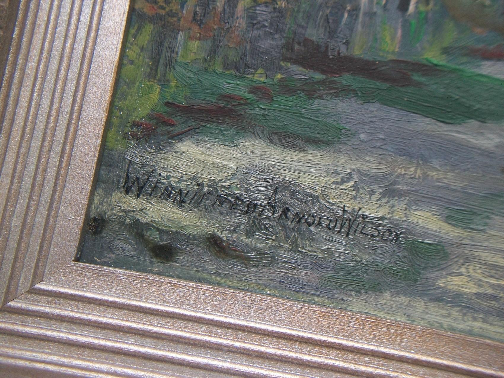 Mid-Century Modern W. Arnold Wilson, Canadian School Landscape Oil Painting, Framed, Mid-20th C For Sale