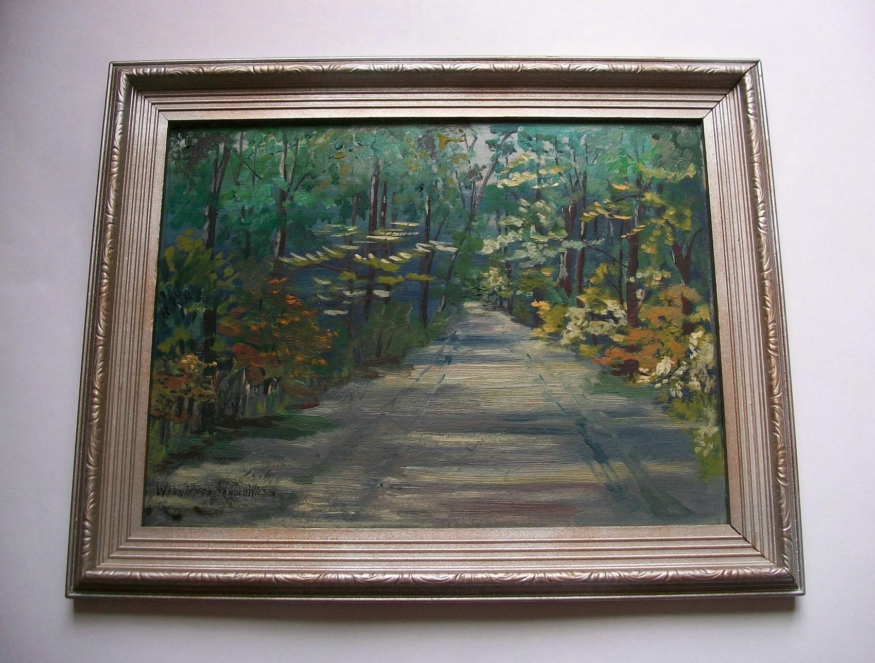 W. Arnold Wilson, Canadian School Landscape Oil Painting, Framed, Mid-20th C In Good Condition For Sale In Chatham, ON