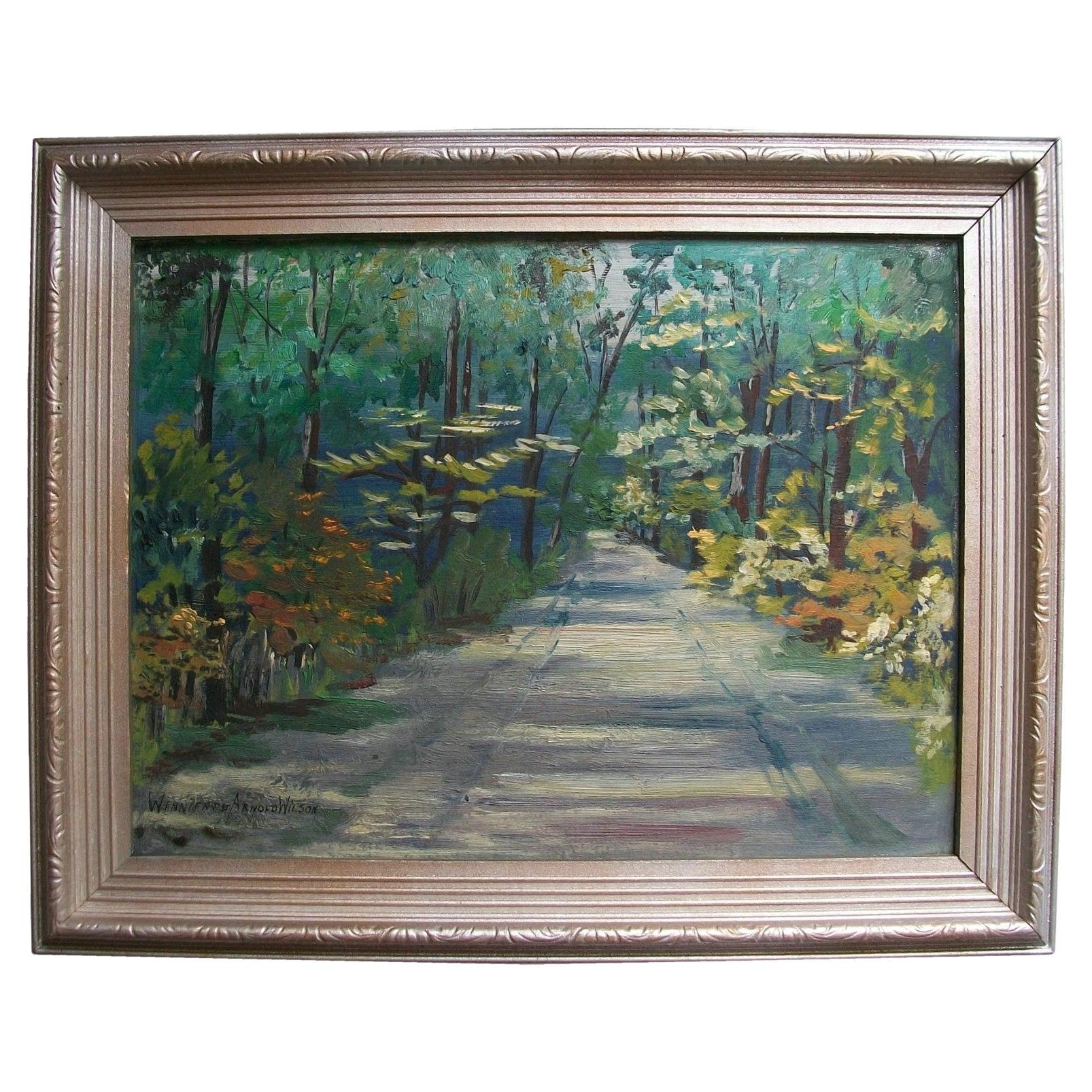 W. ARNOLD WILSON - Peinture à l'huile d'un paysage de l'école canadienne - Encadrée - Milieu du 20e s.