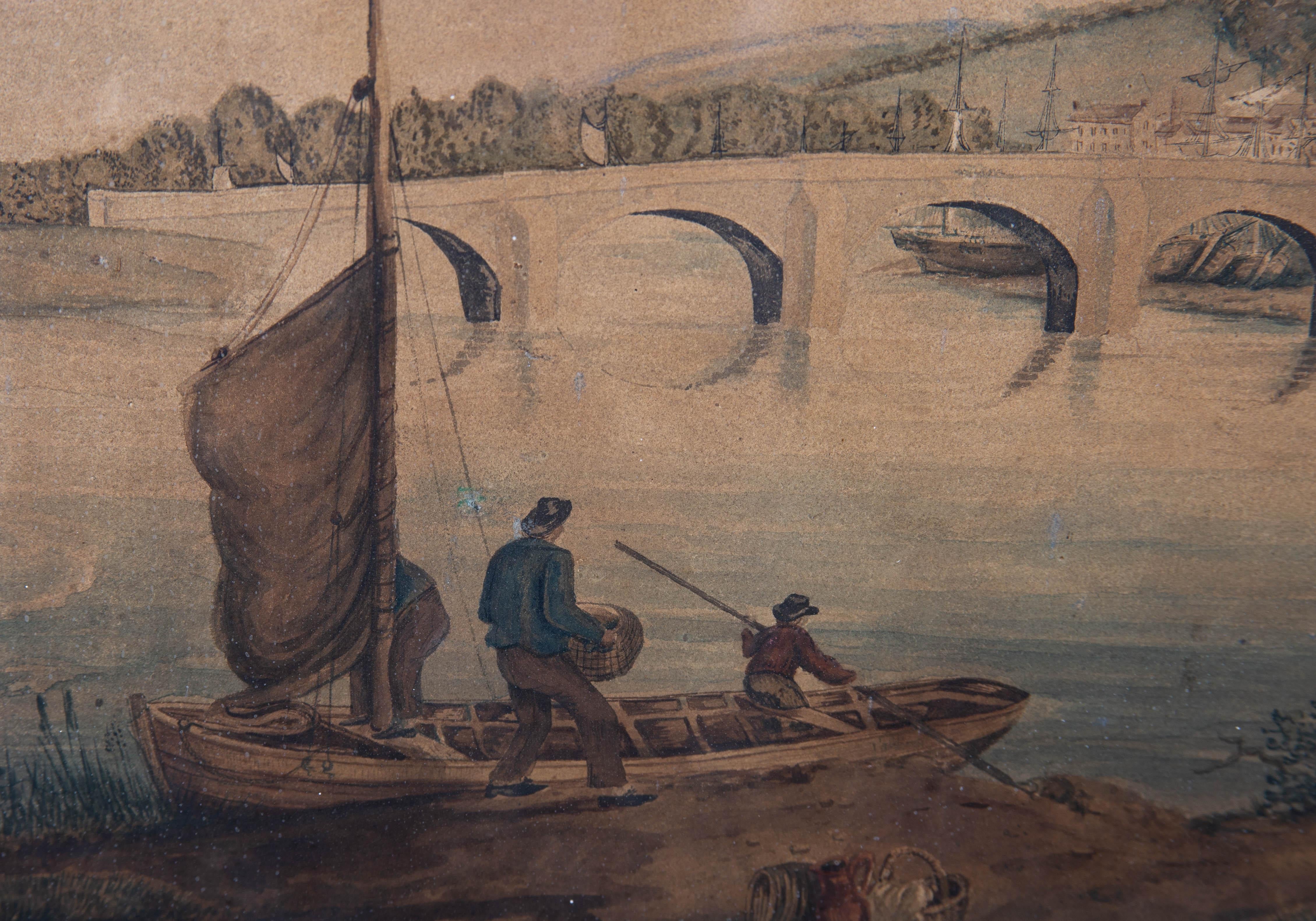 W. Bird - Litografia sovradipinta del 1819, Ponte alle rovine 4