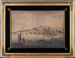 W. Bird - 1819 Over Painted Lithograph, Bridge To The Ruins
