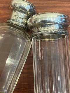 W. Comyns Sons Edwardian English Silver Tortoiseshell Perfume Apothecary Bottles